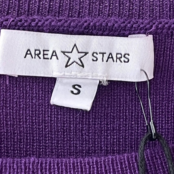 Area Stars NWT Puff Long Sleeve Knit Midi Dress in Purple Size Small - Picture 7 of 12
